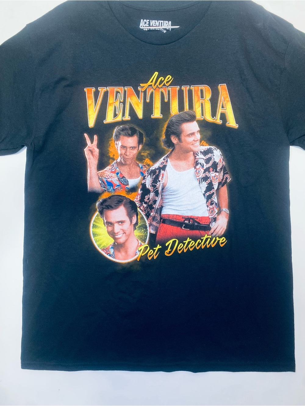 Ace Ventura Pet Detective Vintage Bootleg Graphic Tee Black Size L